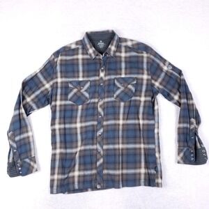 Kuhl Lowdown Tencel Blend Snap Front Shirt XL Blue